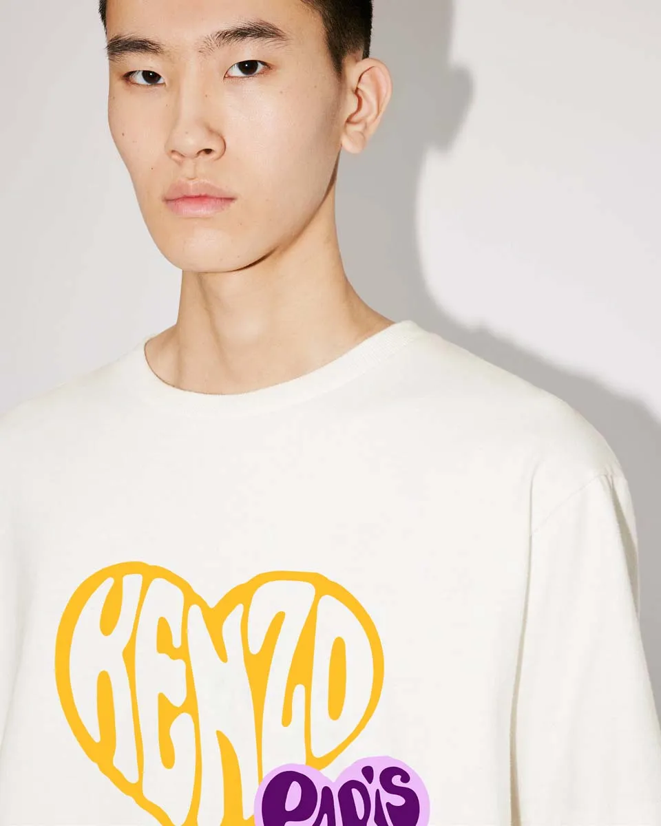 [Chinese Valentine's Day Series] KENZO 23 early autumn new men's love pattern letter casual T-shirt Color: Black Tibetan Blue White Size: M L
